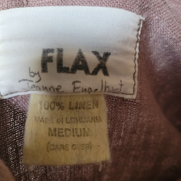 SOLDVintage FLAX Women's Linen Tunic Mauve w/ Horse Art, Boho Cottagecore Medium - Picture 5 of 11